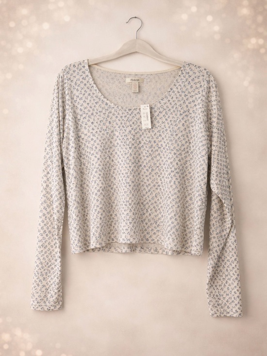 Madewell Tops - Madewell Floral Ribbed Knit Top Size XL NWT Soft Stretch Cottagecore